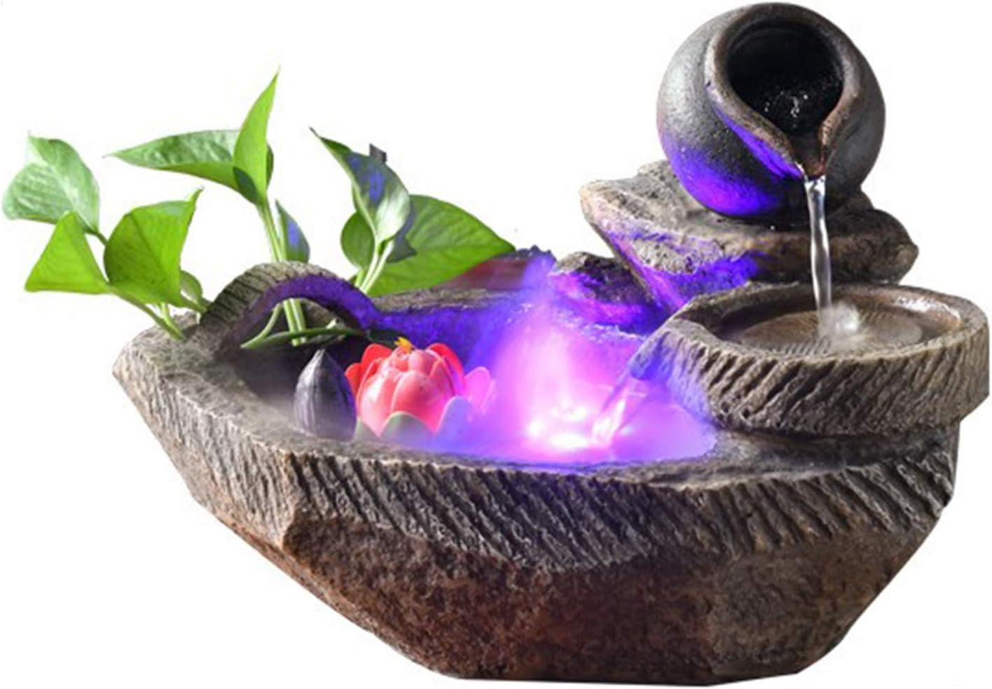 Ornamental Water Fountain,Waterfall Tabletop Water Fountain,Indoor Water Feature Fountain for Home Office Relaxation