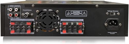 Miniatura 3 de Technical Pro Sistema receptor de cine en casa Bluetooth de 4 canales, 1600 vatios, 8 altavoces, USB con 4 pares de altavoces de 5.25 pulgadas para