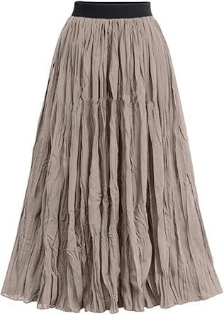 Damen Boho Rock lang Elastische Taille Maxiröcke Elastische Sommerrock ...