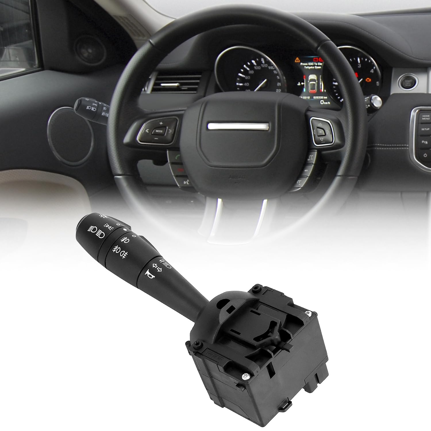 QWORK® Przełącznik drążka kierowniczego, przełącznik kierunkowskazów, przełącznik kombinacji kierownicy, kompatybilny z OEM 8201167988, 255400337R