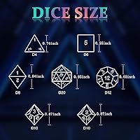 Vista 23 de Metal Dice Set, HNCCESG Polyhedral D&D Dice for Dungeons and Dragons RPG DND Dice for Role Playing MTG Tabletop Gaming Shadowrun Pathfinder 7PCS D20