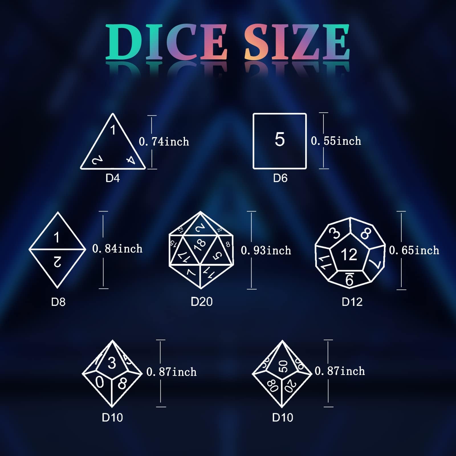 Dados D&D de Metal para Dungeons and Dragons, D20 para Juegos de Mesa, RPG, MTG, Shadowrun Pathfinder (Sangre Plateada)