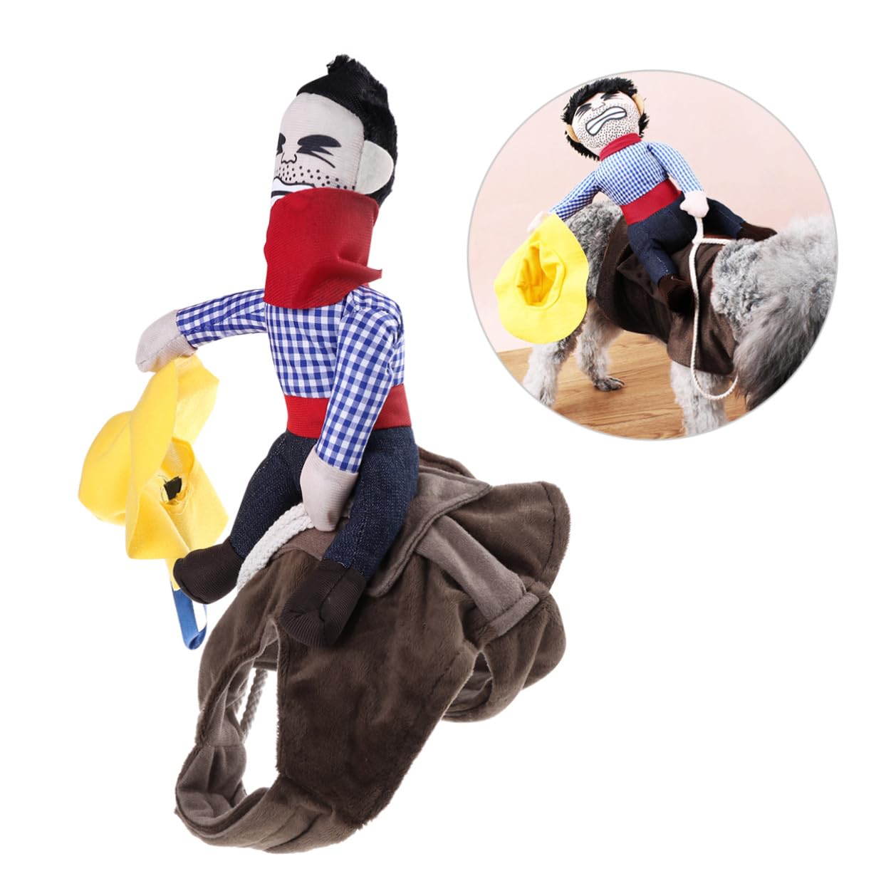 VICASKY 2 Pezzi Costume per Animali da Compagnia Cowboy in Denim Traspirante da Adatto per Cani come Pug Maltese Bulldog Francese e Corgi per Feste Halloween e Servizi