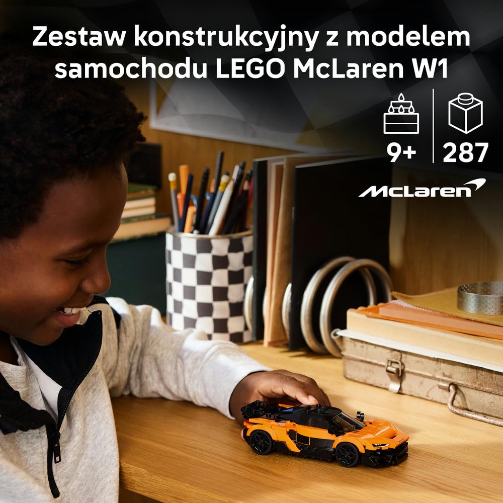 LEGO Speed Champions McLaren W1 77257 | Model samochodu McLaren, zabawka dla 9-latka, prezent dla chłopców i dziewczynek, zestaw klocków dla dzieci, 287 elementów
