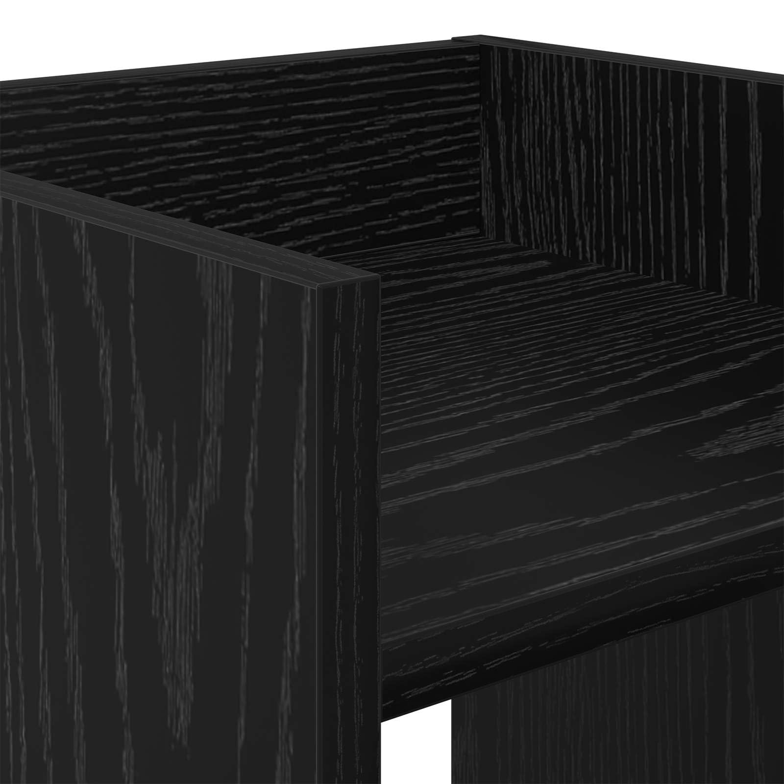 Pflanzenständer Schwarze Eiche 30x30x60 cm - Moderner Blumenhocker aus Holzwerkstoff für Innenbereich - Platzsparende Pflanzensäule mit 2 Regalböden für Blumentopf und Deko