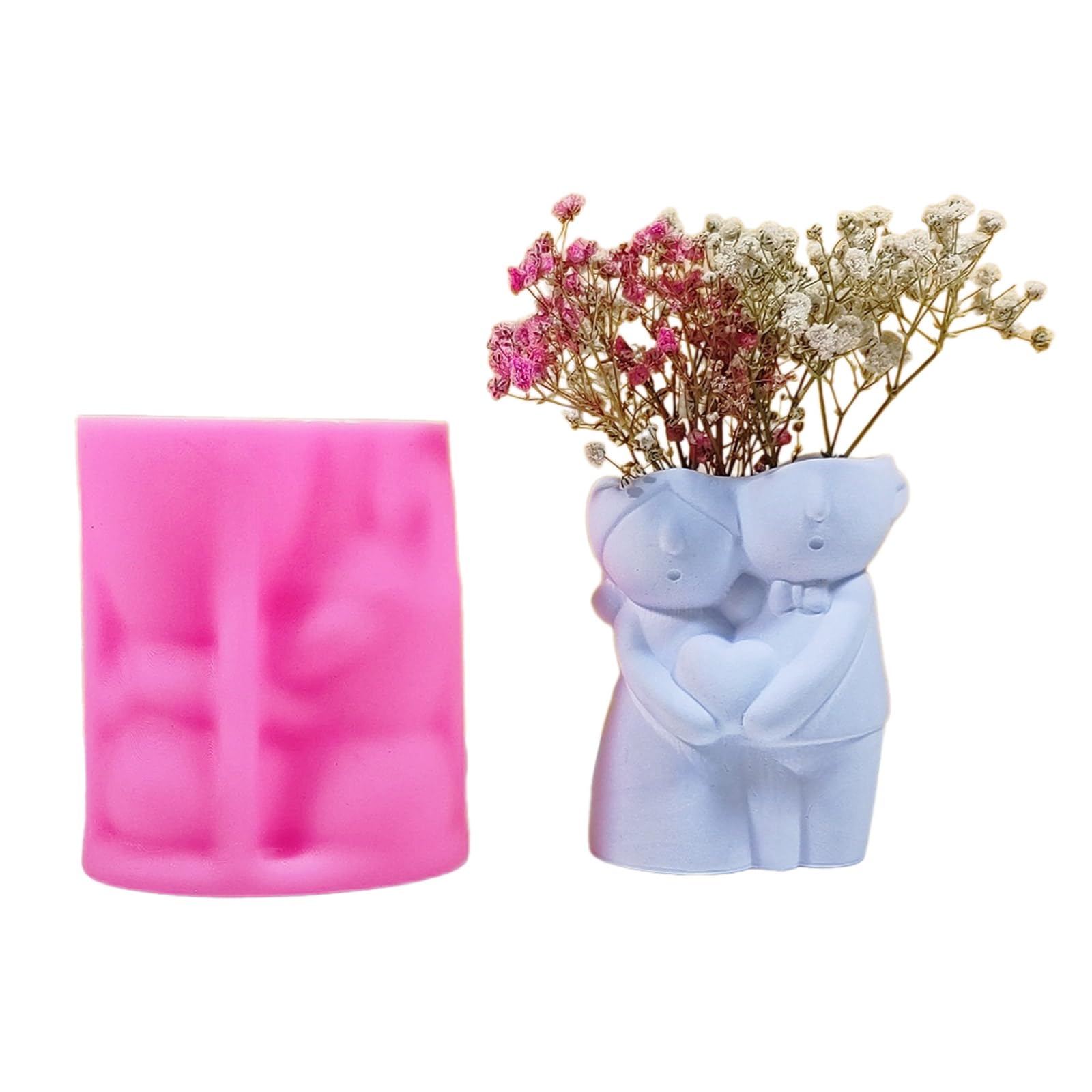 NEWFT Couple Doll Vase Resin Plant Flowerpot Silicone Mould Concrete Cement Gypsum Mold DIYs Craft Home Decors