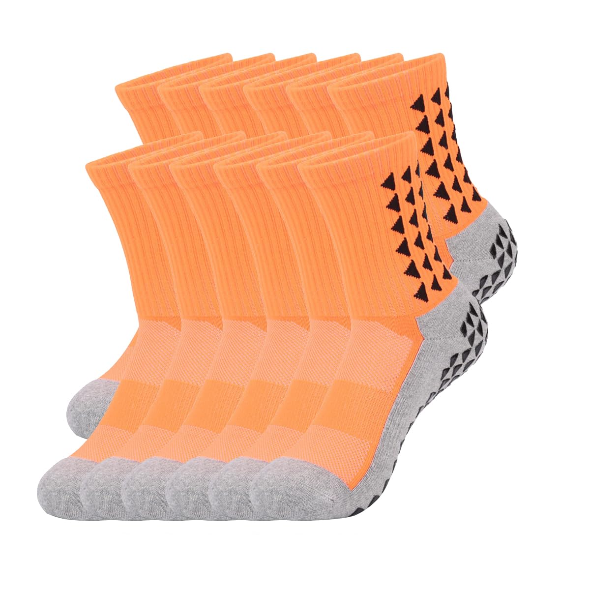 12 pares de calcetines tobilleros con cojín, calcetines deportivos para correr atléticos, calcetines de algodón antiampollas para hombres y mujeres, naranja, 12 Pares Naranja, 3-5