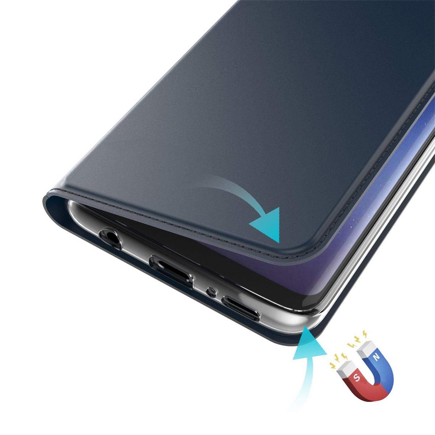 Verco Custodia Portafoglio In Pelle PU Per Huawei P10 - Cover Flip Con Magnete, Supporto Orizzontale, Nero