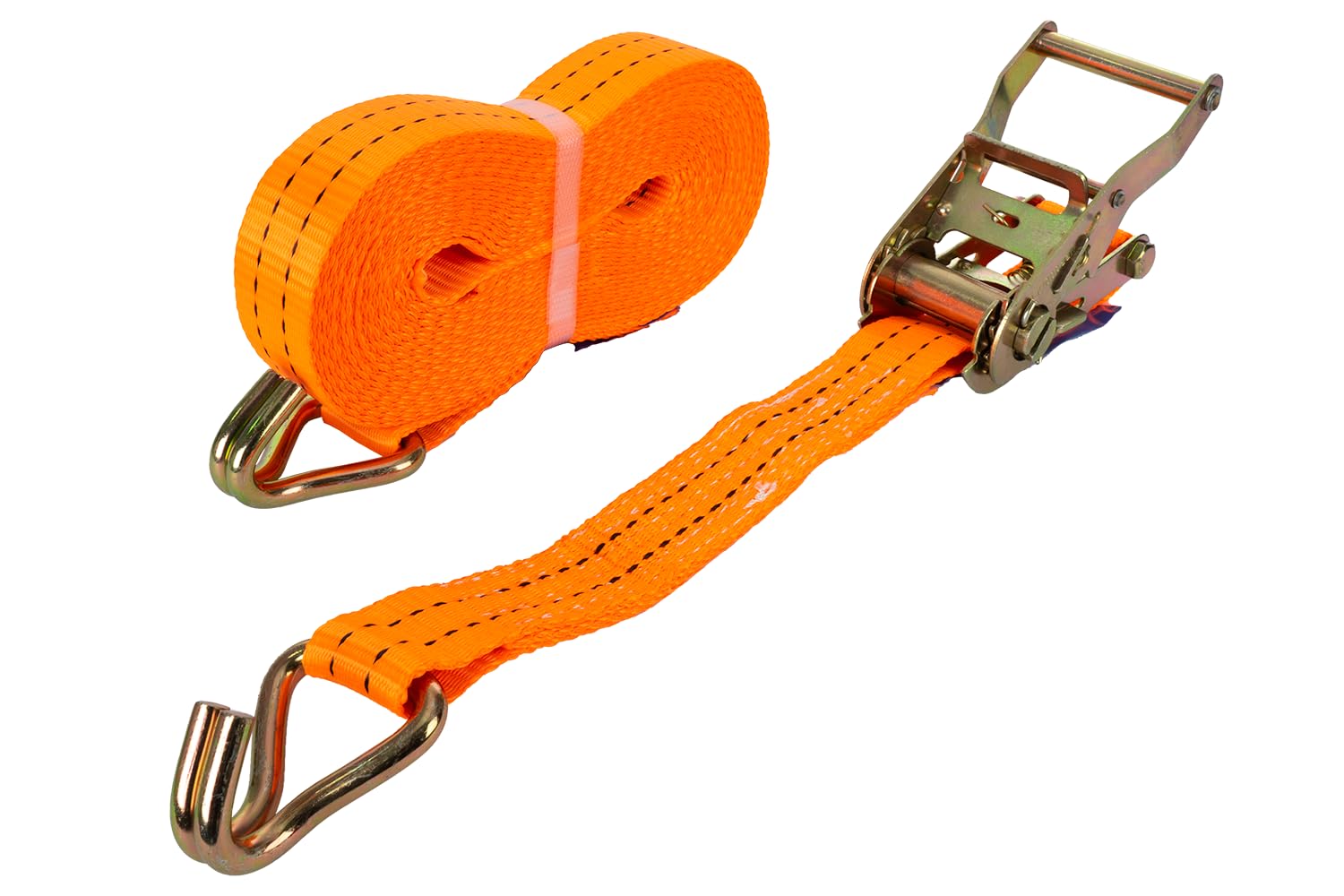 UNITRAILER Sangle d'arrimage à cliquet 10m x 35mm avec tendeur et Crochets - Résistance 2T (2000 daN) - Idéale pour remorque, Camion et Voiture
