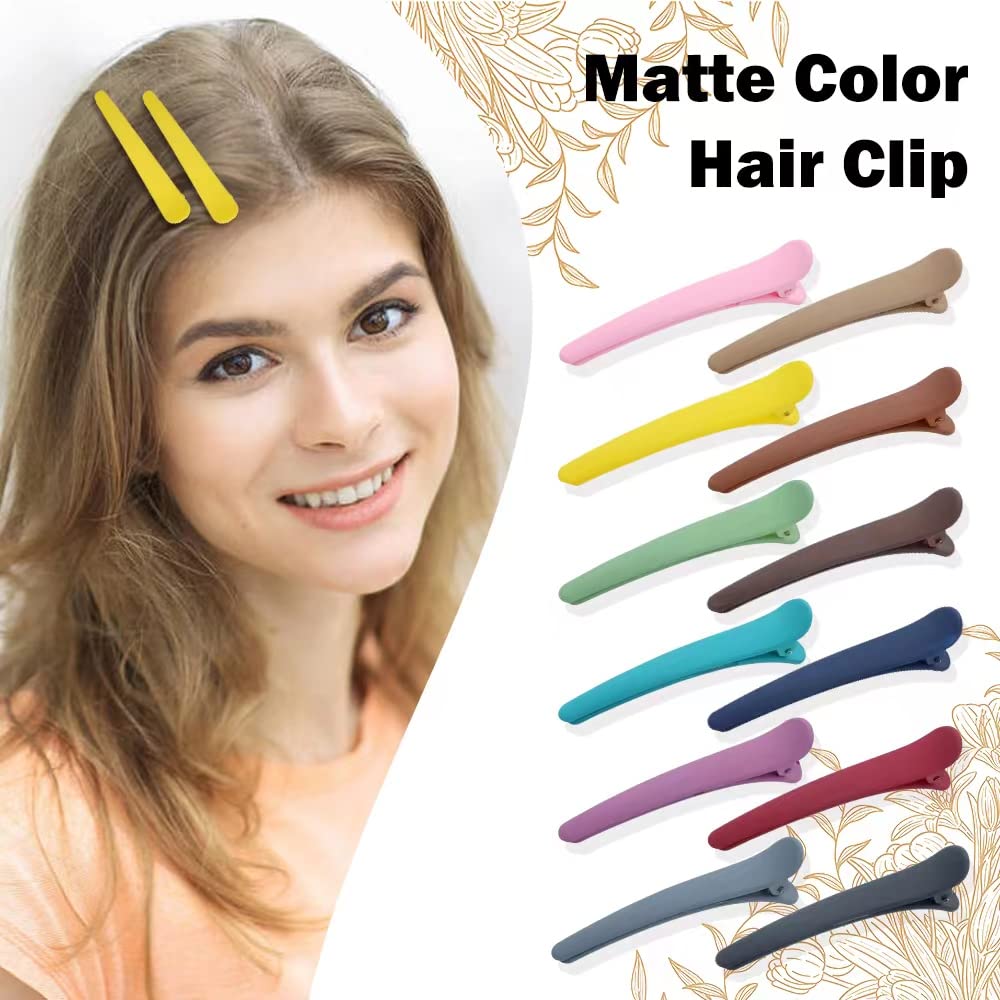 Dizila 24 Pack/12 works 3" Plastic Matte Hair Clips for Styling Sectioning Salon Duckbill Alligator Hair Clips Non-Slip Hair Pins Barrettes Accessories for Women Girls Thin Thick - Image 3