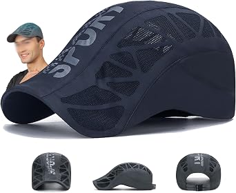 Breathable Sport Cap, Mesh Baseball Cap for Men, Cricket Hats for Men, Quick Dry Mesh Stead Hat, Adjustable Strap