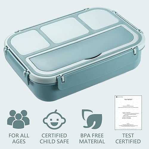 Miniatura 5 de Lonchera Bento para adultos, para hombres y mujeres, lonchera Bento para niños y niñas, para la escuela, contenedores de almuerzo para adultos con 4