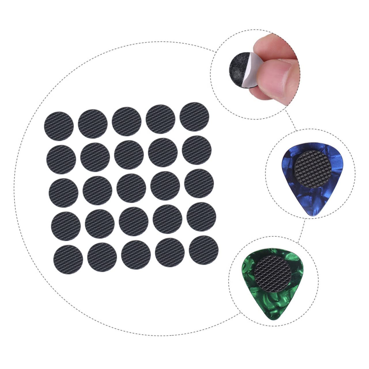 VICASKY 160piezas Agarre De Goma Para Púas De Guitarra Accesorios Prácticos Para Soporte Antideslizante Para Púas De Guitarra Eléctrica De Usar y