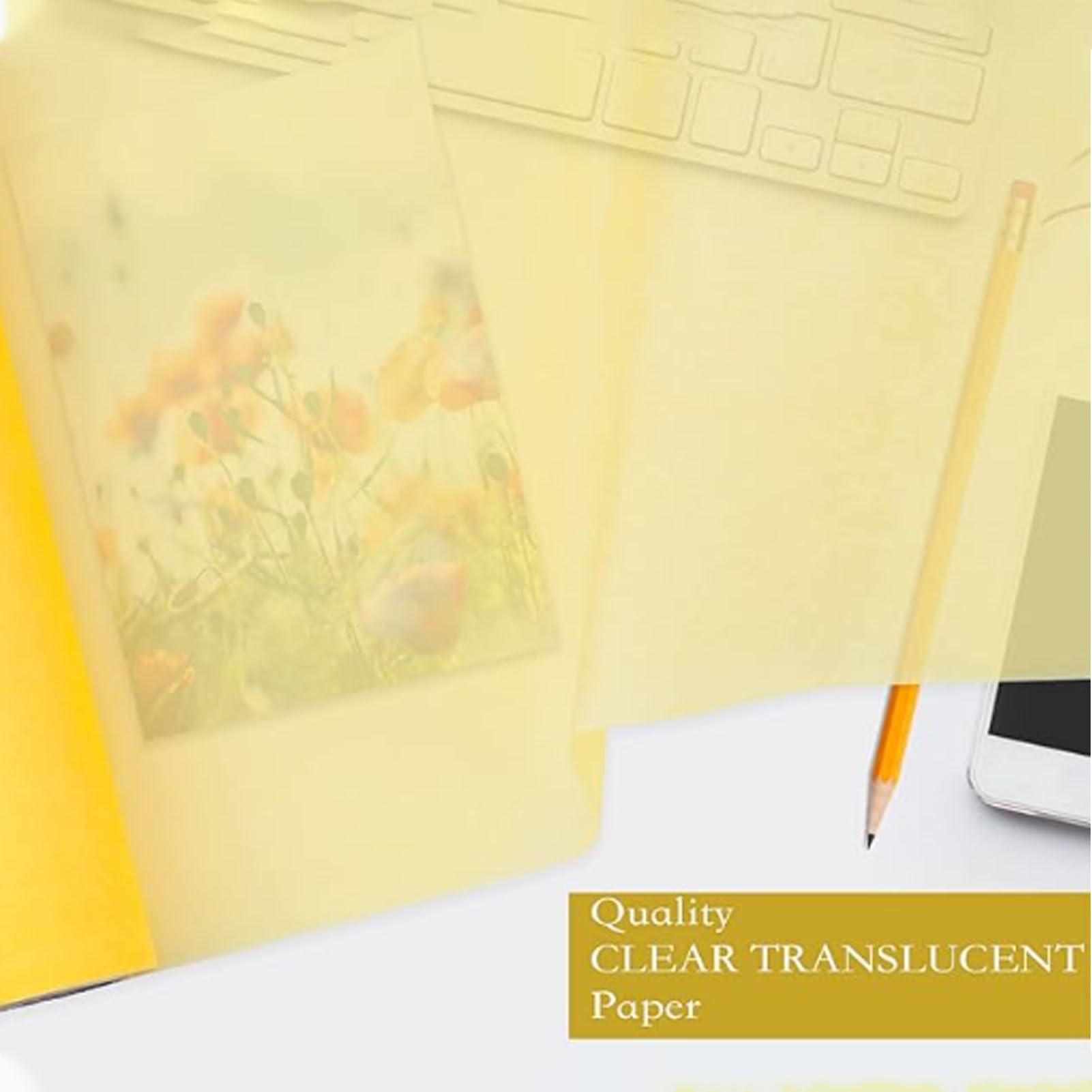 Papier Calque Jaune 12 Pouces 31cm Rouleau 23 mètres pour Artisanat Design