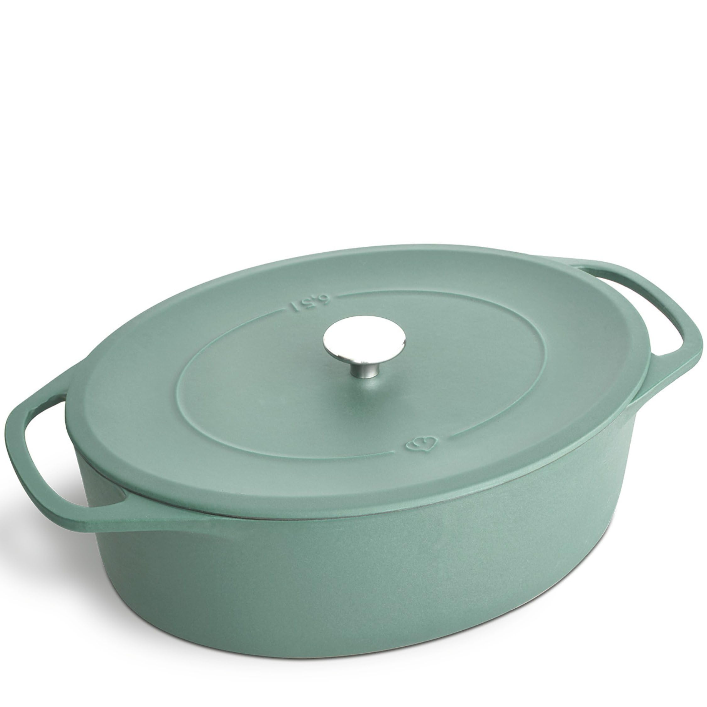 SPRINGLANE Cocotte - Cacerola ovalada con tapa, 33 cm, 6,5 L, hierro fundido, para inducción