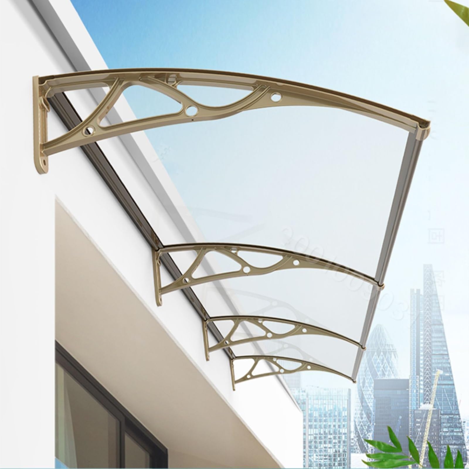 GJZQDKX Outdoor Door Canopy Awning 60x80cm Polycarbonate Window Awnings Aluminum Patio Canopy Waterproof UV Protection Sun Shade