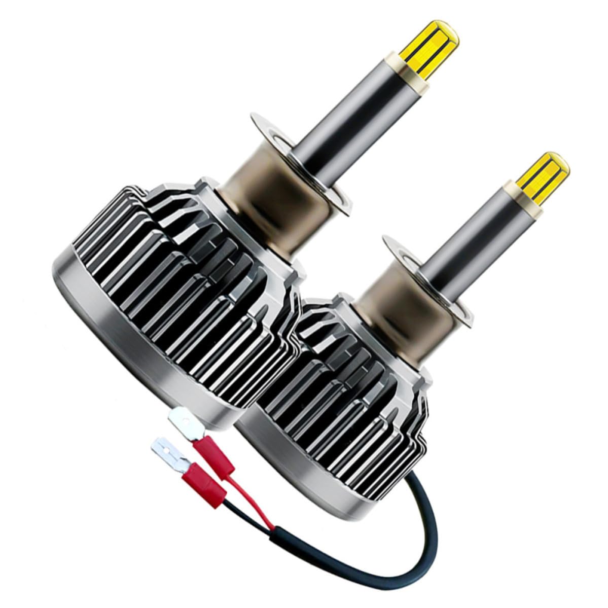 Bombillas LED para Coche H1 60w 18000lm Ventilador Integrado y Disipación de Calor, Luz Luminosa de Alta Potencia para Faros Delanteros, Voltaje Amplio 10-32v