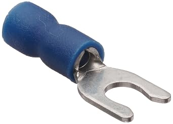11710 Locking Spade Terminal, Vinyl Insulated, Blue, 16-14 Wire Size, #8 Stud Size Pack of 100