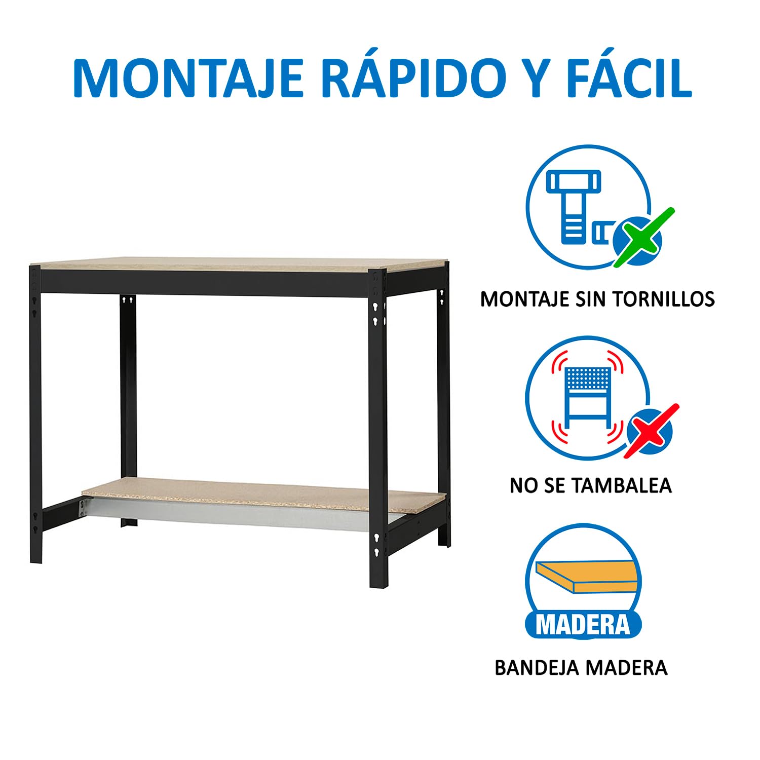 Simon Rack Mesa de Trabajo Taller con Armario 910x610 mm - BT0