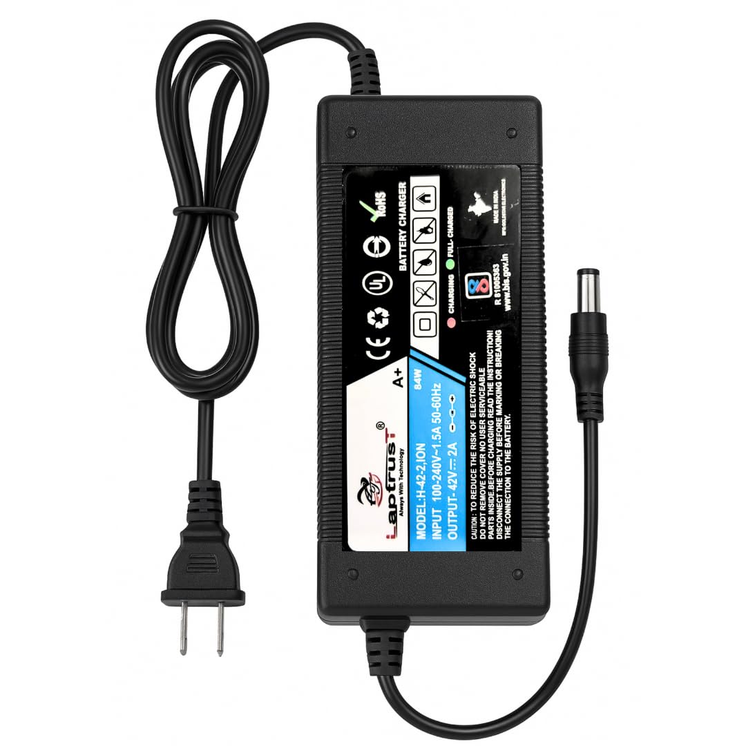 42V 2A Lithium Battery Charger for Electric Cycle | Compatible with 36V Lithium-ion Battery | Auto Cut-Off | LED Indicator Light | Fast & Safe Charging-image-0