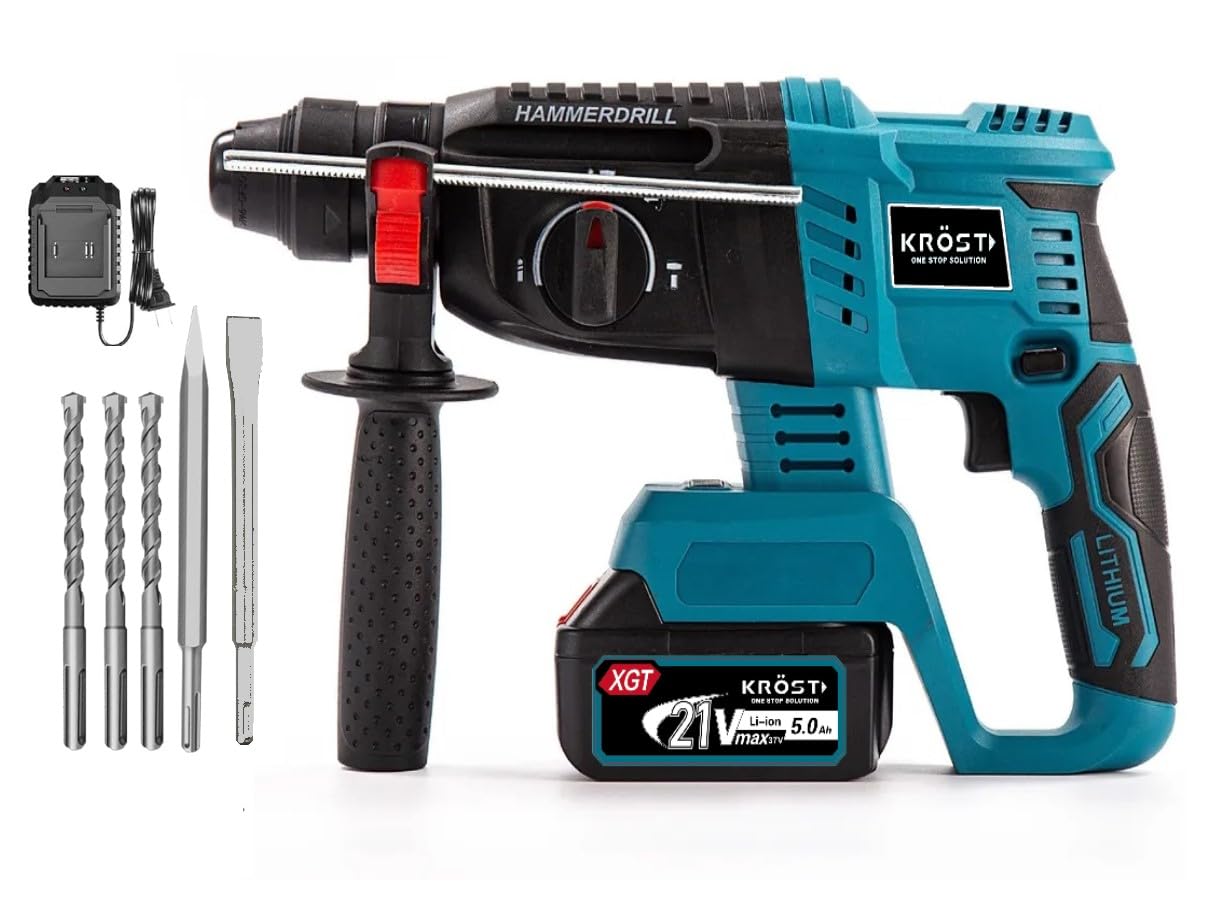 KROST PRO Series Cordless Rotary Hammer, Brushless Motor 5100 BPM, 4 Mode Operation 1200RPM With Drill Bits And Chisel, Demolition Hammer, Sds Plus Chuck (B0CYZD5GGH) Amazon Price History, Amazon Price Tracker