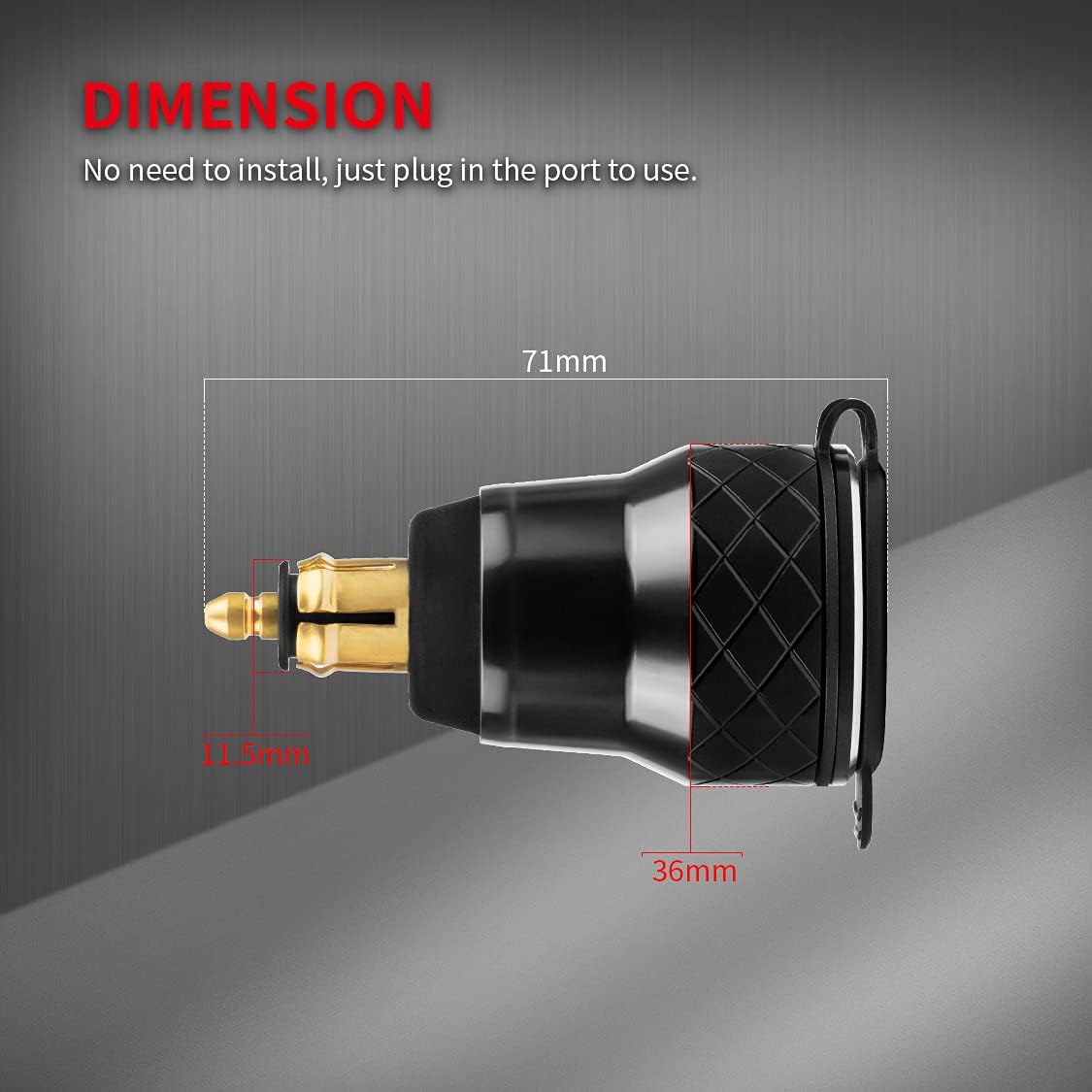 DaierTek DIN Hella Plug to Dual USB Charger Adapter for BMW Triumph Tiger Ducati Motorcycle Quick Charge QC 3.0 Powerlet Waterproof with Blue LED Voltmeter - Image 6