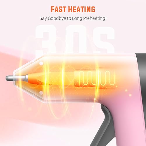 Miniatura 3 de Katerk Kit de pistola de pegamento caliente inalámbrica, calentamiento rápido de 30 segundos, mini pistola de pegamento con 20 barras de pegamento,