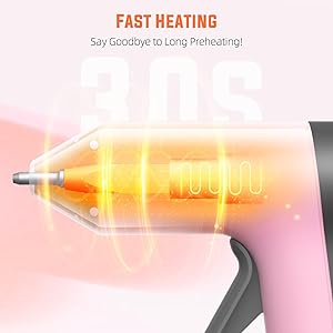 Katerk Cordless Hot Glue Gun Kit, 30s Fast Heating, Mini Glue Gun with 20 Glue Sticks, Compact & Portable with 2500mAh Built-in Battery, Auto Shut-Off, Ideal for DIY, School Crafts & Repairs (Pink)