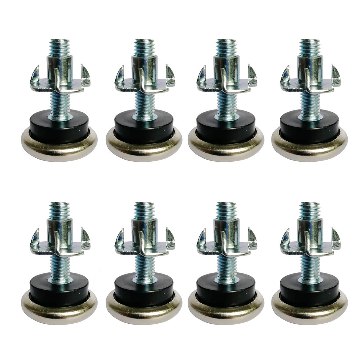 HyeverAdjustable T-Nut Leveling Feet Pack of 8 Furniture Table Adjustable Legs Levelers for Chair Table Cabinet Sliders Protectors for Hardwood Floors