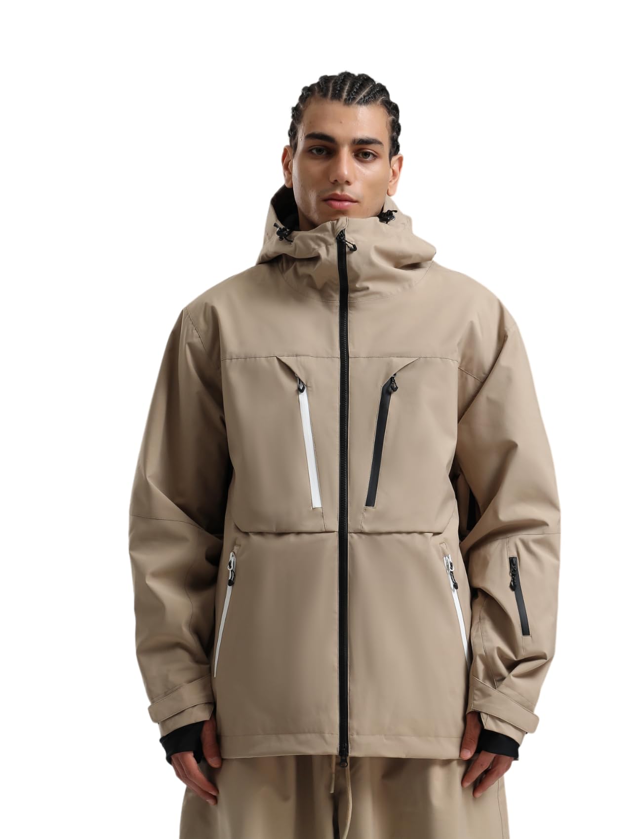 Photo 1 of GSOU SNOW Men's Ski Jacket Waterproof Snowboard Jackets Windproof Baggy Snowboarding Coat Winter Outdoor Sports Snow Hooded