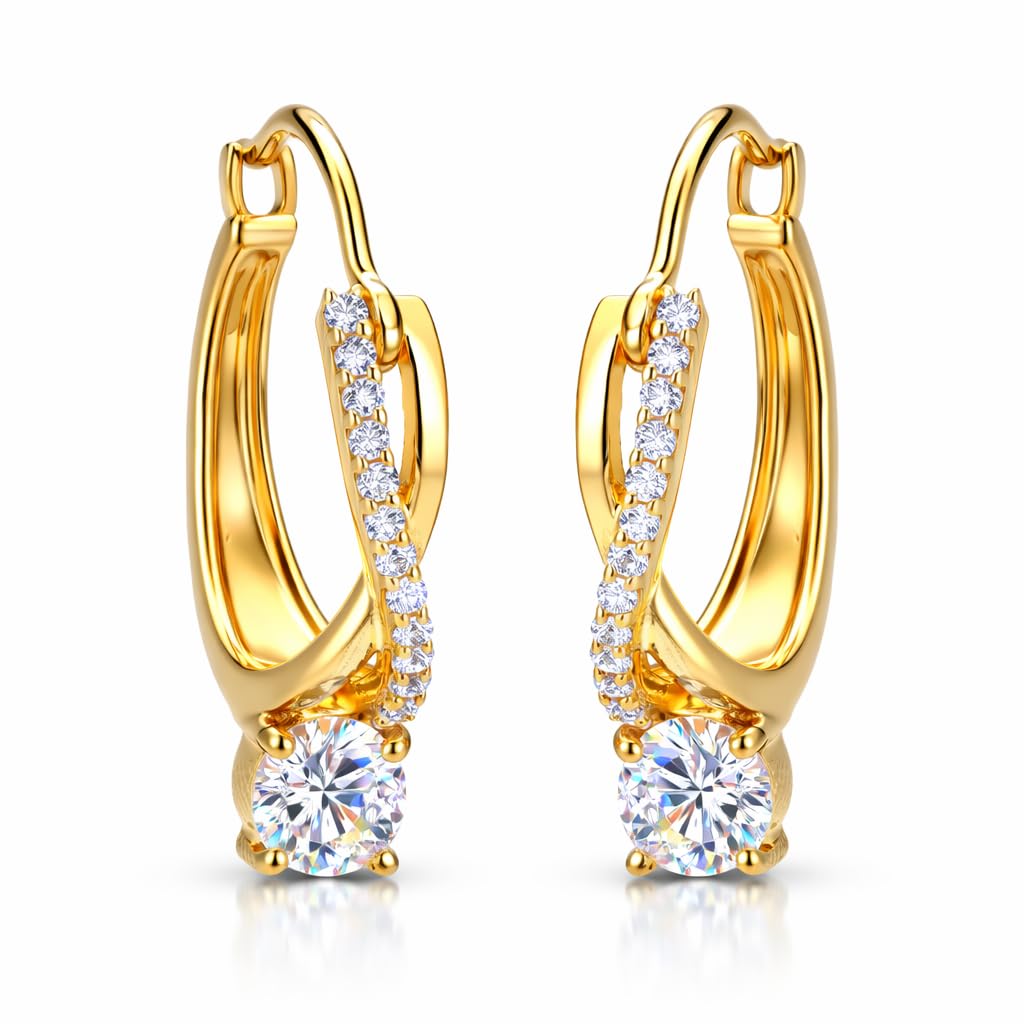 ZISTHI 925 Sterling Silver Twisted Hoop Earrings for Women | Gift for Women & Girls