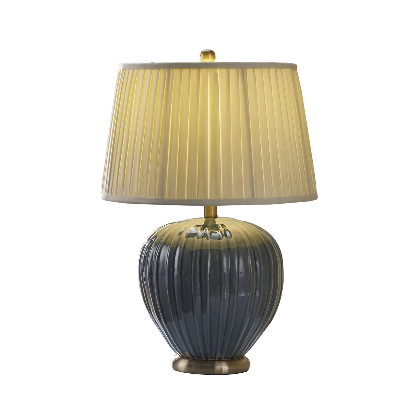 XANAYXWJ Lampada Lampada da scrivania Lampade da tavolo retrò Lampade da comodino in ceramica con paralume in tessuto Lampade da comodino americane per ufficio domestico, Lampada da scrivania a LED da
