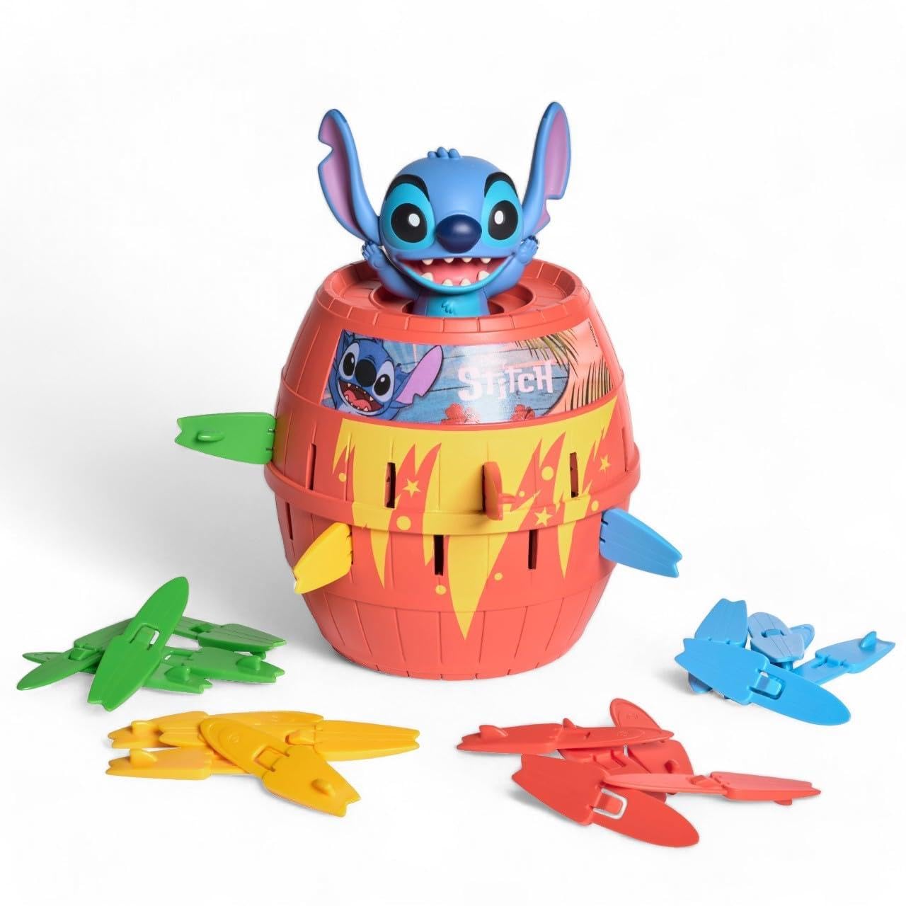 TOMY Disney Pop Up Stitch Action Board Game, Fun Family and Kids Game for Ages 4+, Preschool Children’s Game for Boys Girls, and Adults