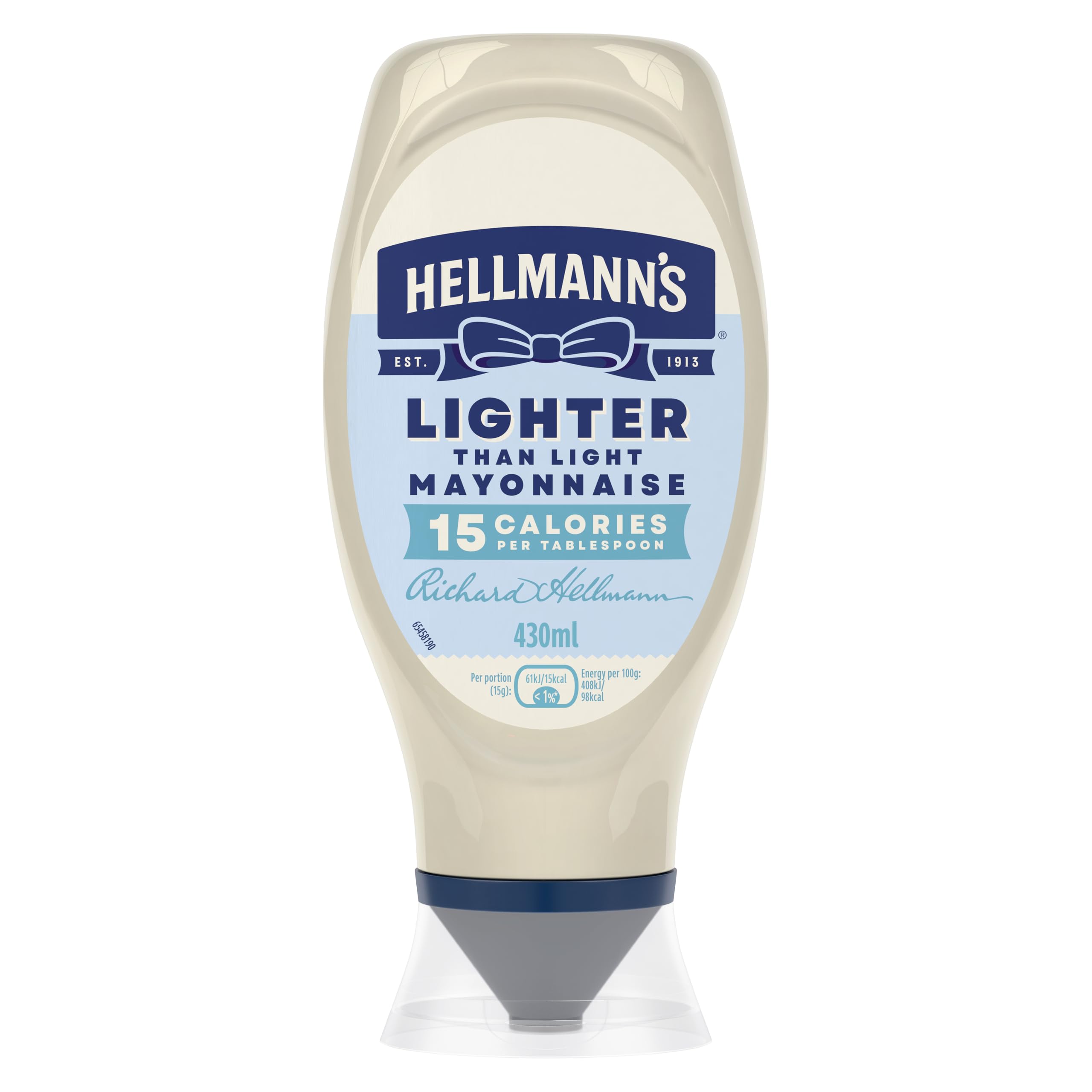Lighter than Light Mayonnaise made with free-range eggs light mayo for sandwiches, wraps, and salads 430 ml