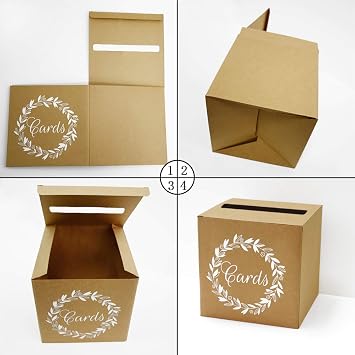 KALEFO Kraft Card Box Wedding Favors Post Boxes Cardboard Wedding Party Decor Table Centerpiece