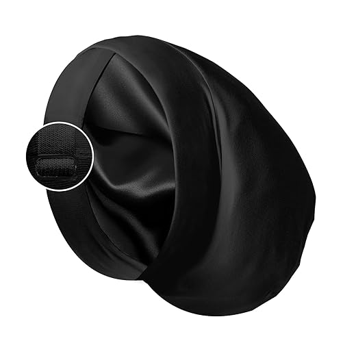 Touca de cetim forrada de seda para dormir - Capa de cabelo ajustável para mulheres e homens, touca noturna para cuidados com pacientes