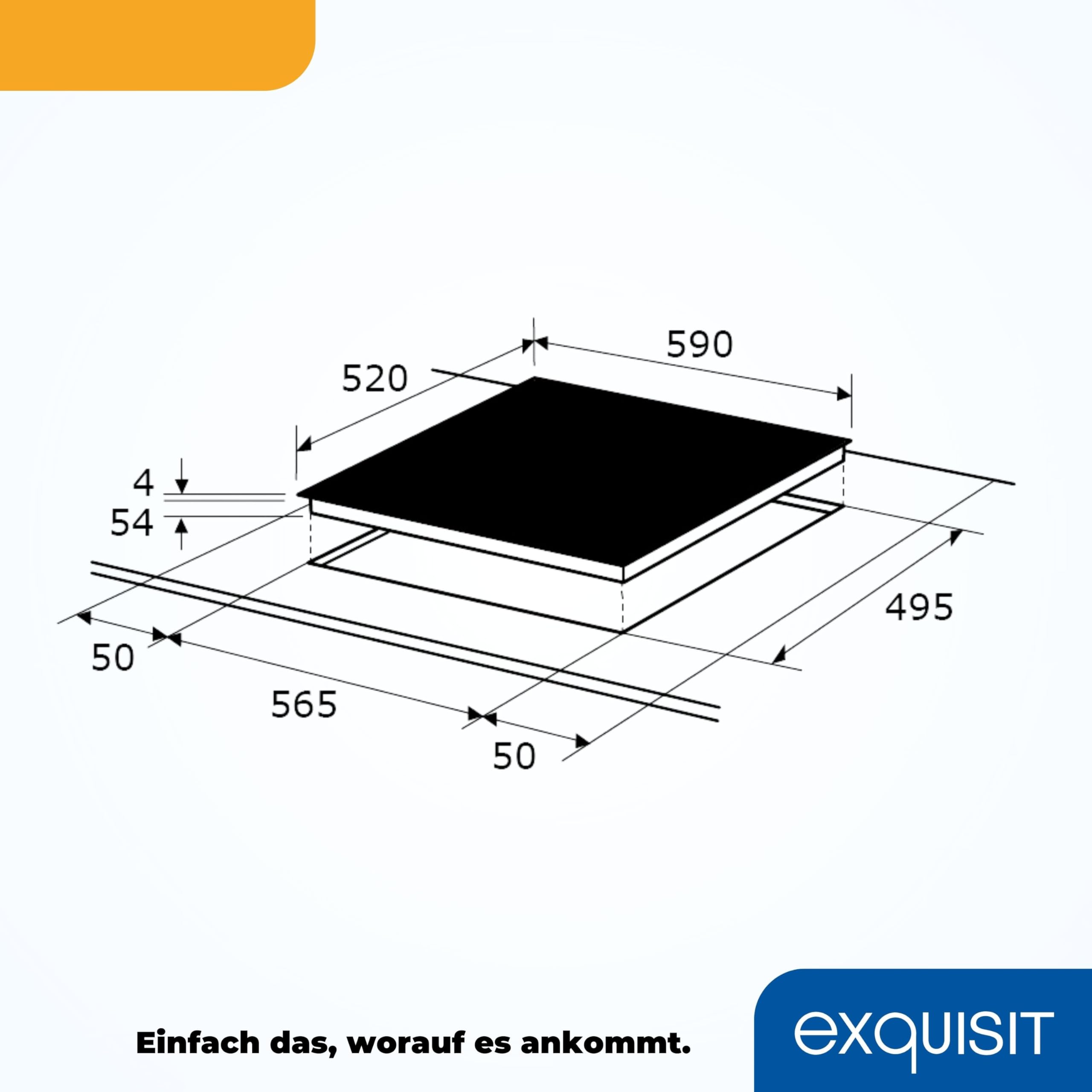 Exquisit EKI 600-SF-B-380 Induktionskochfeld - 4 Zonen - Autark - 7000 W