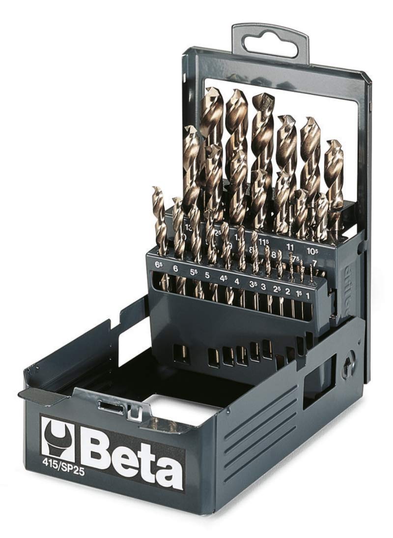Beta 415/SP19 - Serie di punte elicoidali cilindriche (art.415) in cassetta