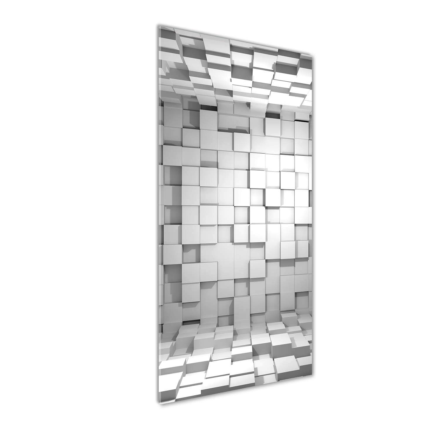 Tulup - Cuadro de Cristal Acrílico - 50x125cm - Impresion en Vidrio Plexiglás - Pintura Acrílica Póster - Cuadro Listo para Colgar - Decoración Sala Cocina - Arte: Moderno Y Clásico - Gris - Cubitos