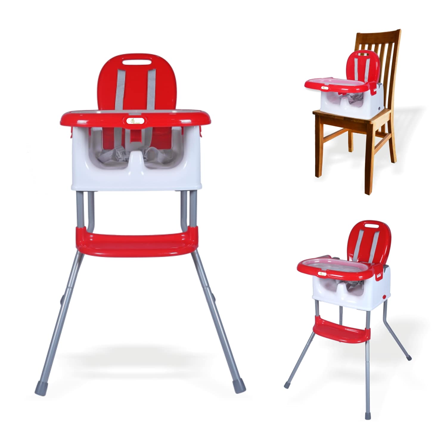 R for Rabbit Cranberry 3 in 1 Baby High Chair | Multifunctional Baby Feeding High Chair Turn Booster Seating Chair for Babies of 6 Months to 3 Years.(Green)
