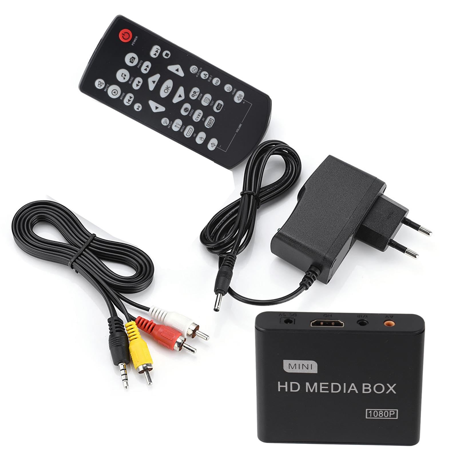 Full HD Mini Box, Odtwarzacz multimedialny 1080P, Odtwarzacz multimedialny Box, Obsługa USB, MMC, RMVB, MP3, AVI, MKV