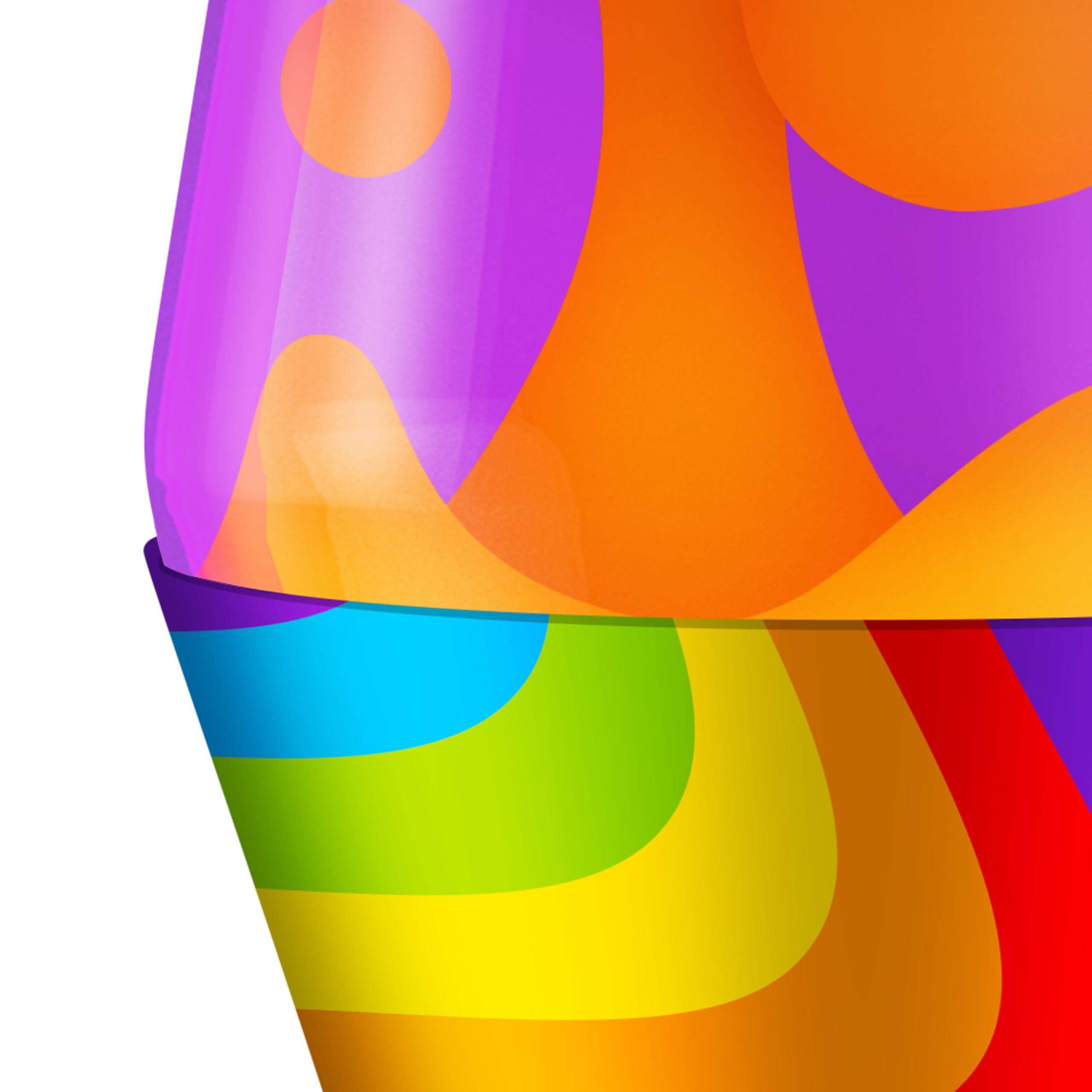 LAVA Lampe - 36.8 cm Fließende Farbe - Die Original Motion Lampe - Orange und Lila Flüssigkeit mit bedrucktem Sockel - Artikel #2090, Regenbogen - 1