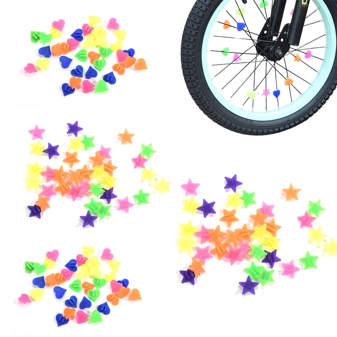 EBHO 142 Pièces Catadioptre Vélo - Accessoires Réflecteurs Rayons Pour Vélos Enfants Filles
