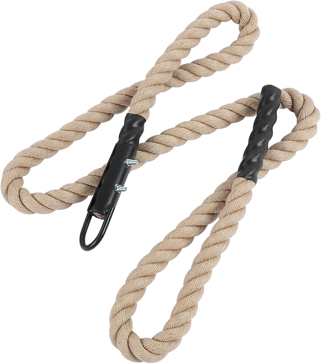 Rock Climbing Rope, Gym Rope with Iron Hook 3.8x300cm Hemp Rope Climbing Fitness Rope Arm Power Training Practicing Rope for Gym Fitness Climbing