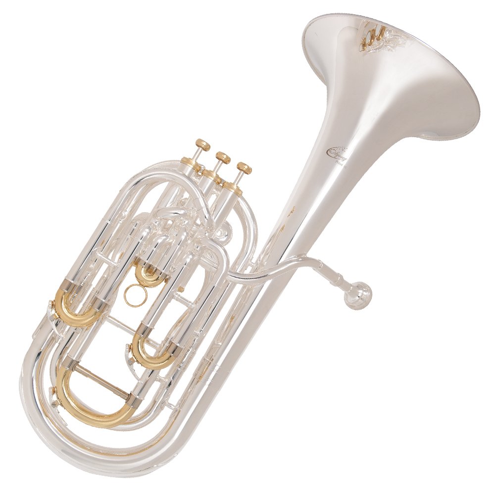 Odyssey Premiere Obh1400 - Corne de baryton - Plaqué argent, cloche de 30 cm, 3 valves, embouchure Denis Wick - Étui Zero-Gravity - Idéal pour les bracelets en laiton et militaires