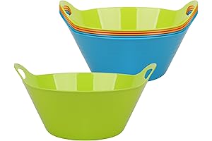 Tiawudi 6 Pack Snack and Plastic Serving Bowls for Parties