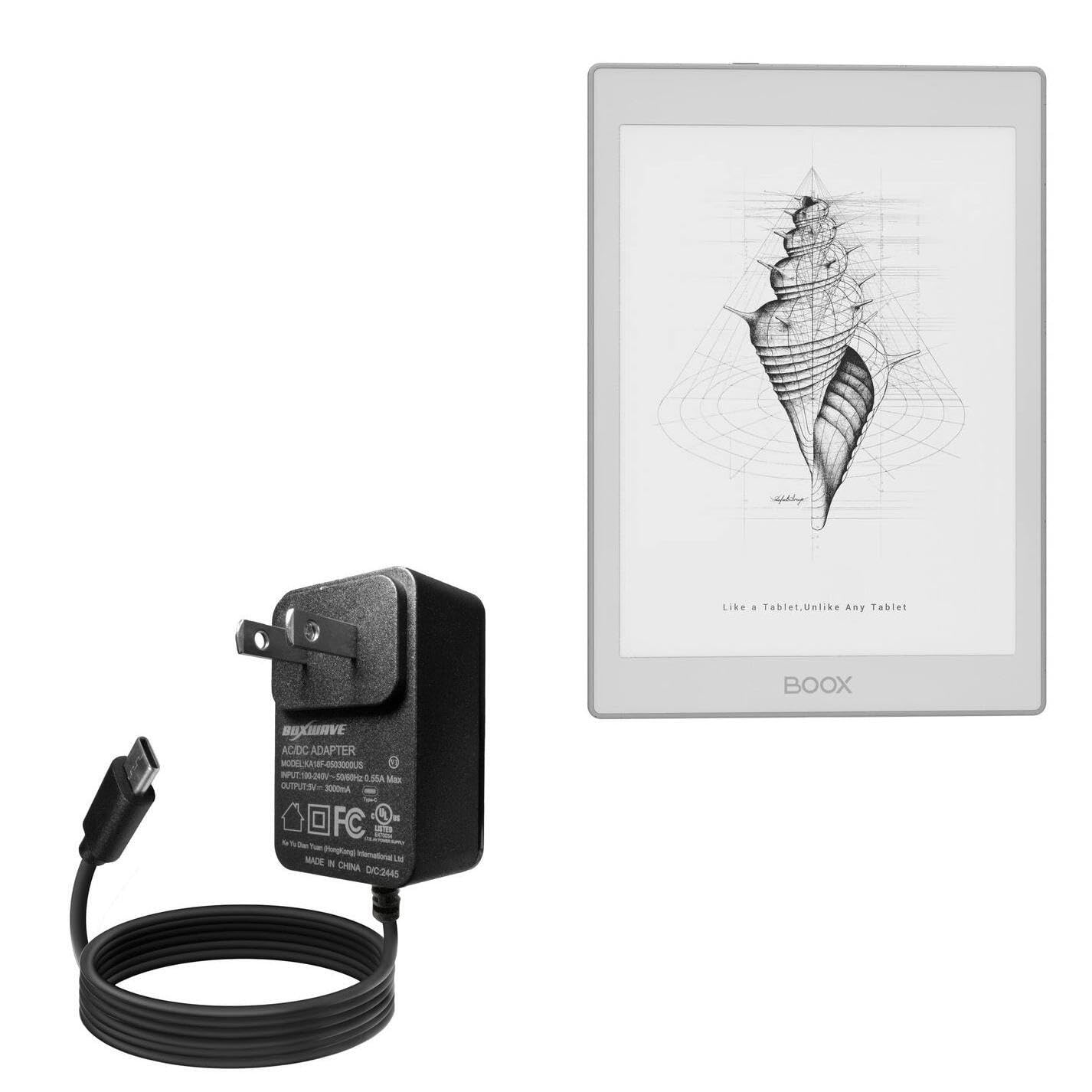 BoxWave Charger Compatible with Onyx BOOX Nova Air2 - Wall Charger Direct (15W), Rapid Charge Your Device with Built-in 6ft Cable