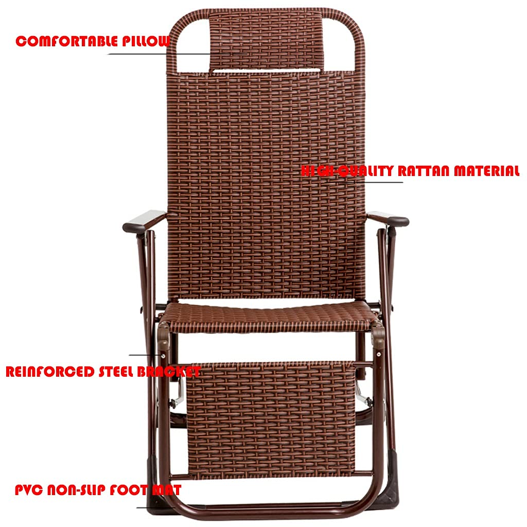 Fauteuil inclinable en rotin, chaises Longues Pliantes de Plage, Chaise Longue Pliante à gravité zéro, chaises Longues inclinables de pelouse, chaises Longues inclinables