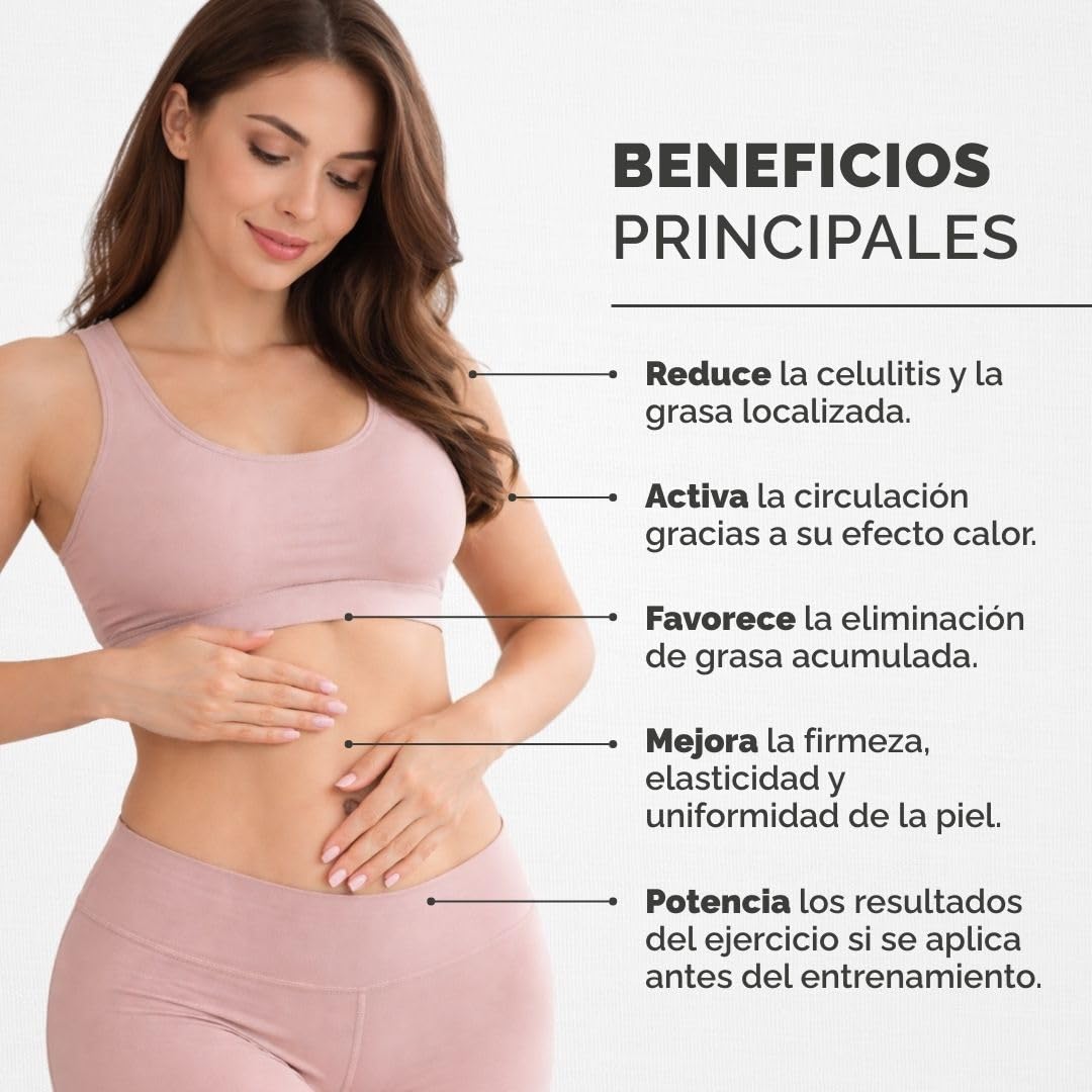 ReduCelite Gel Reductor Efecto Calor – Anticelulítico con Cafeína, Carnitina y Provislim – Favorece la Quema de Grasa y Reafirma la Piel – 250 ml