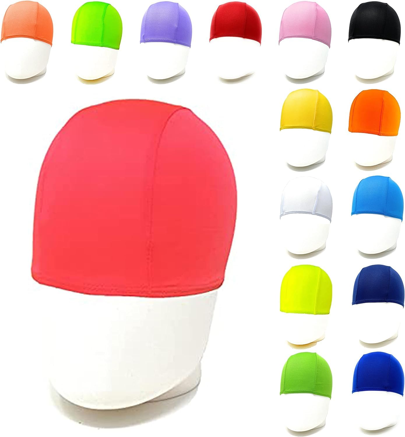 50 Gorros de natación de poliéster Slim FIT Profesional - Descuentos por CANTIDAD - Gorro de Piscina Unisex - Cantidad Paquetes de 50-500 Piezas